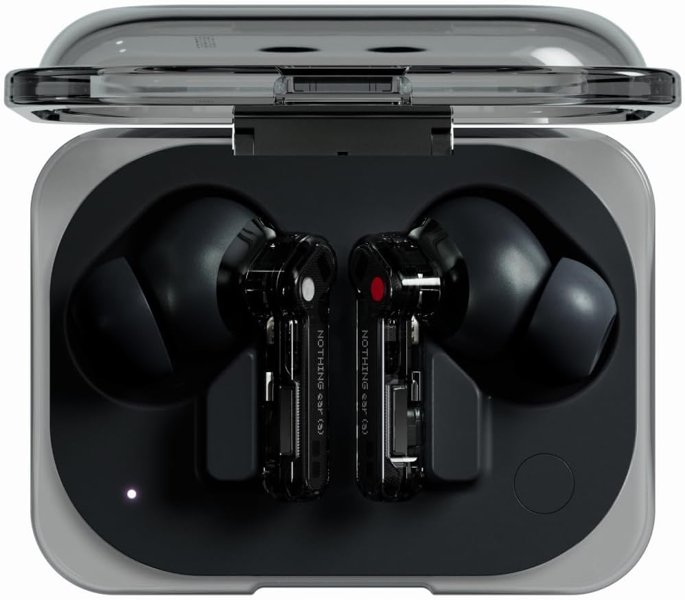 Nothing Ear (a) Wireless Earbuds with ChatGPT Integration, 45dB Hybrid Noise Cancelling Earbuds, Hi-Res Audio, Advanced Equaliser, Dual Connect, 6 Mics, 42.5H Playtime Earbuds Wireless Bluetooth Black