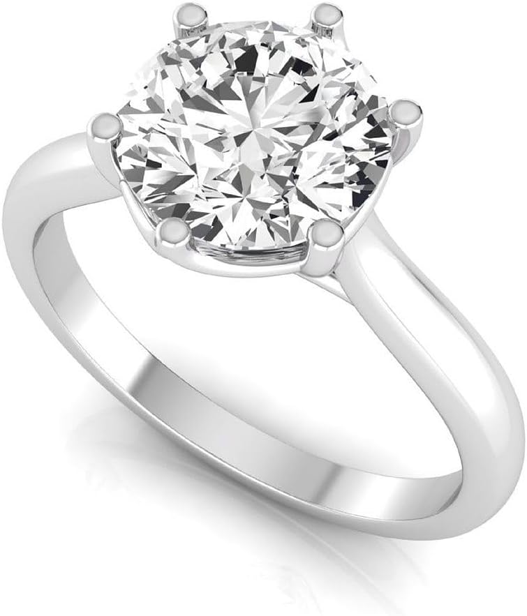 IGI Certified 1-5 Carat Round Lab Grown Diamond (G, VS1) 14K Gold Womens Solitaire Engagement Ring