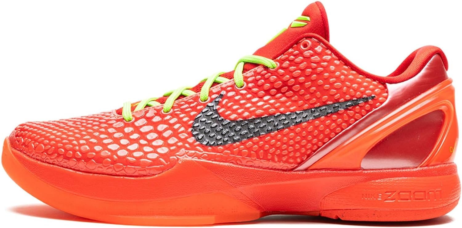 Nike Men's Kobe 6 Reverse Grinch Size 9.5 Bright Crimson/Black-Electric Green (FV4921-600)