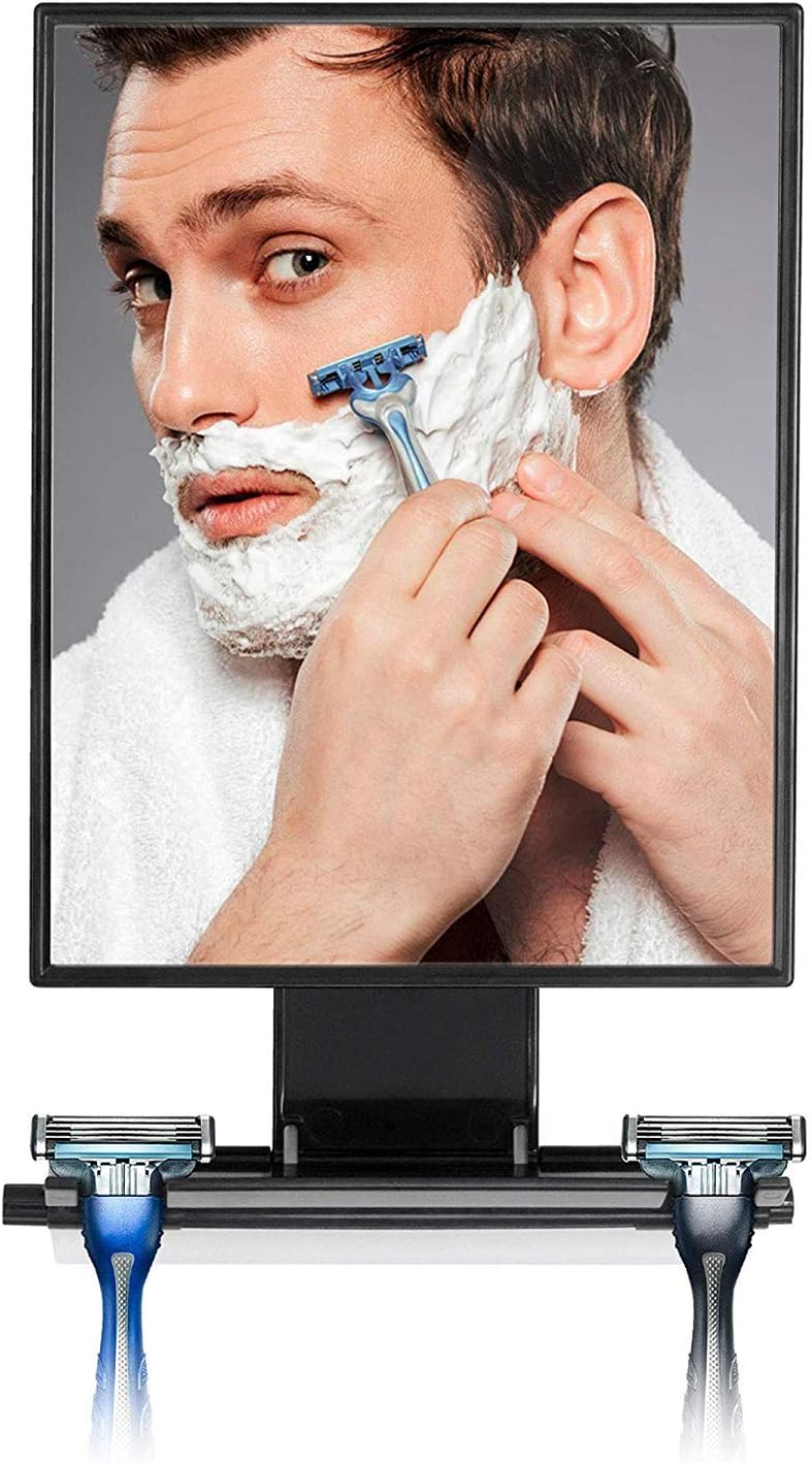 ToiletTree Products Fogless Shower Mirror - Anti-Fog Mirror - Adjustable Shaving Mirror with a Squeegee - Rust-Proof, Impact-Resistance Bathroom Shower Mirror - Tall
