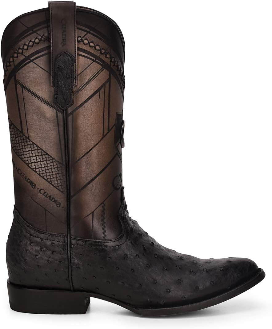 Cuadra Men's Cowboy Boot in Genuine Ostrich Leather and Bovine Leather