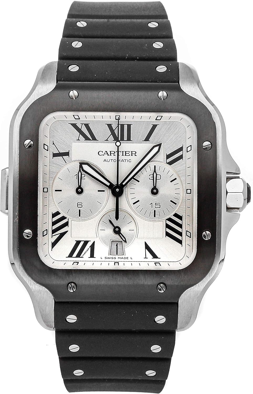 Cartier Santos XL Chronograph Silver Dial Men's Watch WSSA0017