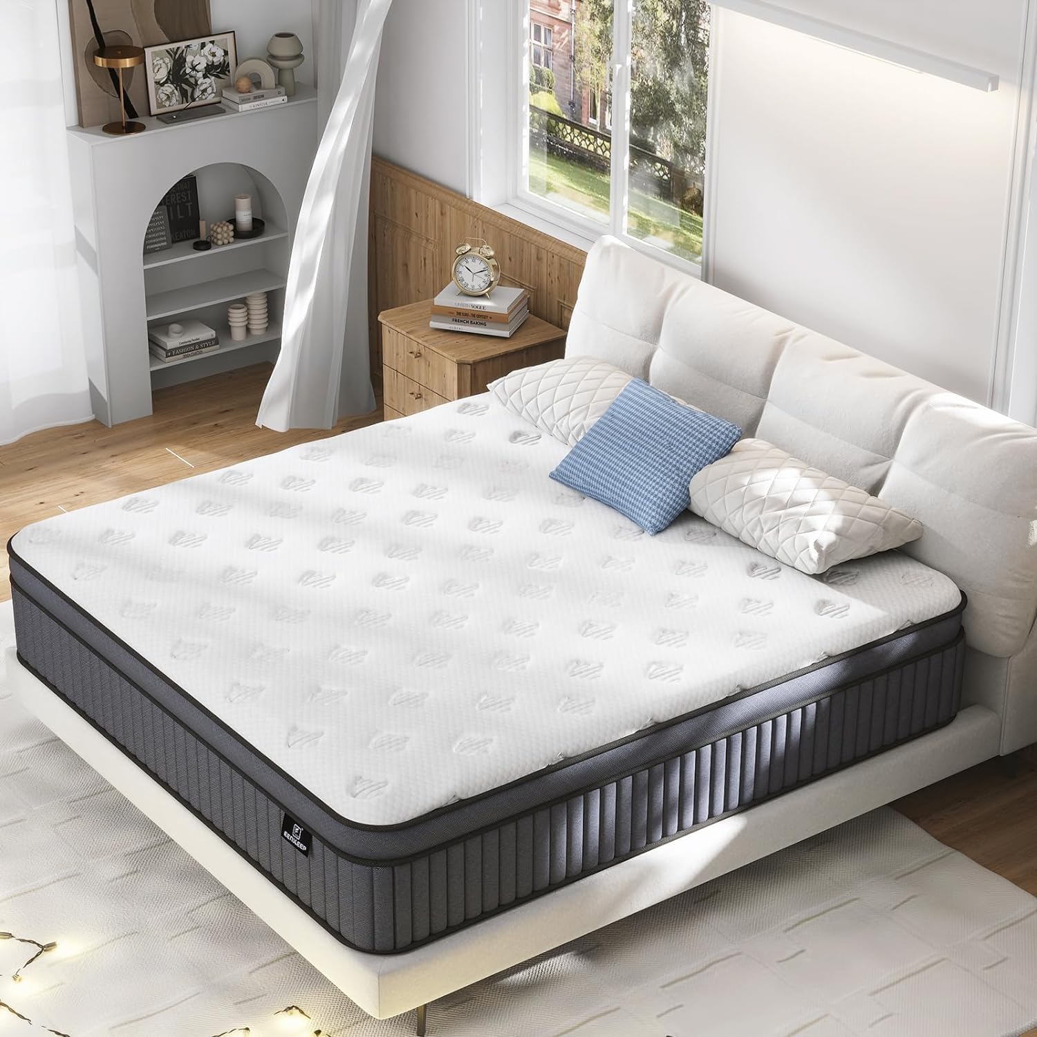 King Size Mattress - Upgrade Strengthen - 12 Inch Hybrid King Mattress in a Box, Mattress King Size with High density Memory Foam and Independent Pocket Springs, Strong Edge Support,Firm