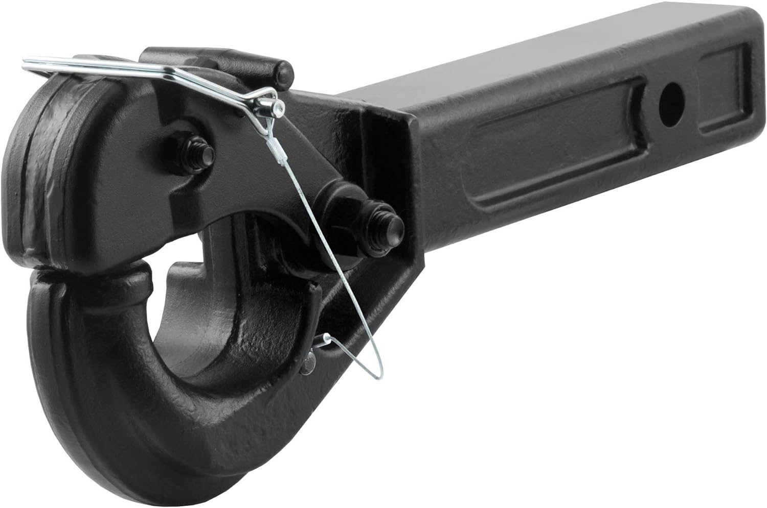 CURT 48004 Pintle Hook Hitch for 2-Inch Receiver, 20,000 lbs, Fits 2-1/2-Inch Lunette Ring, GLOSS BLACK POWDER COAT