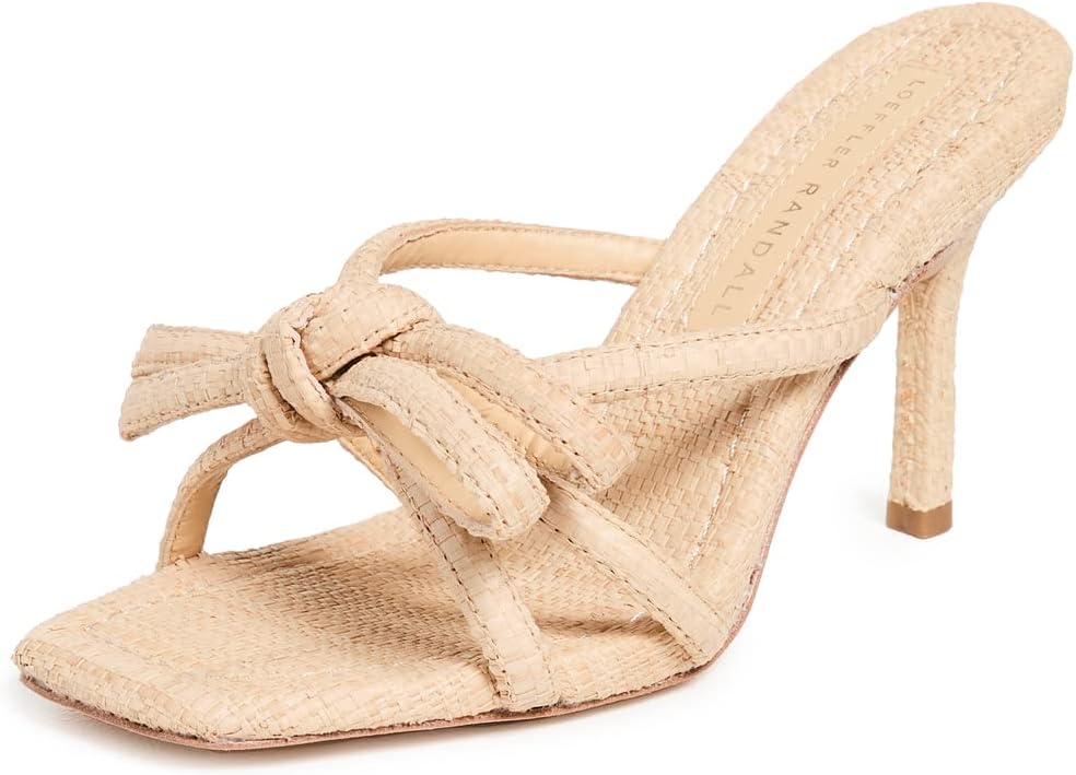 Loeffler Randall Women's Margi Raffia Bow Heeled Sandals