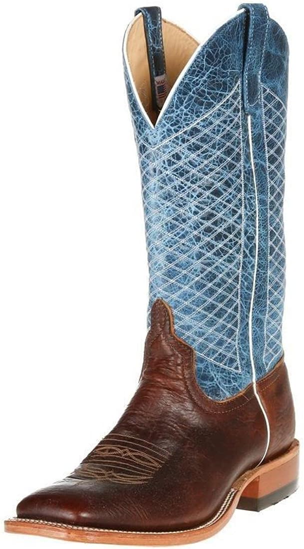 Anderson Bean S1116 Men's Square Toe Mike Tyson Bison Blue Lava Boots