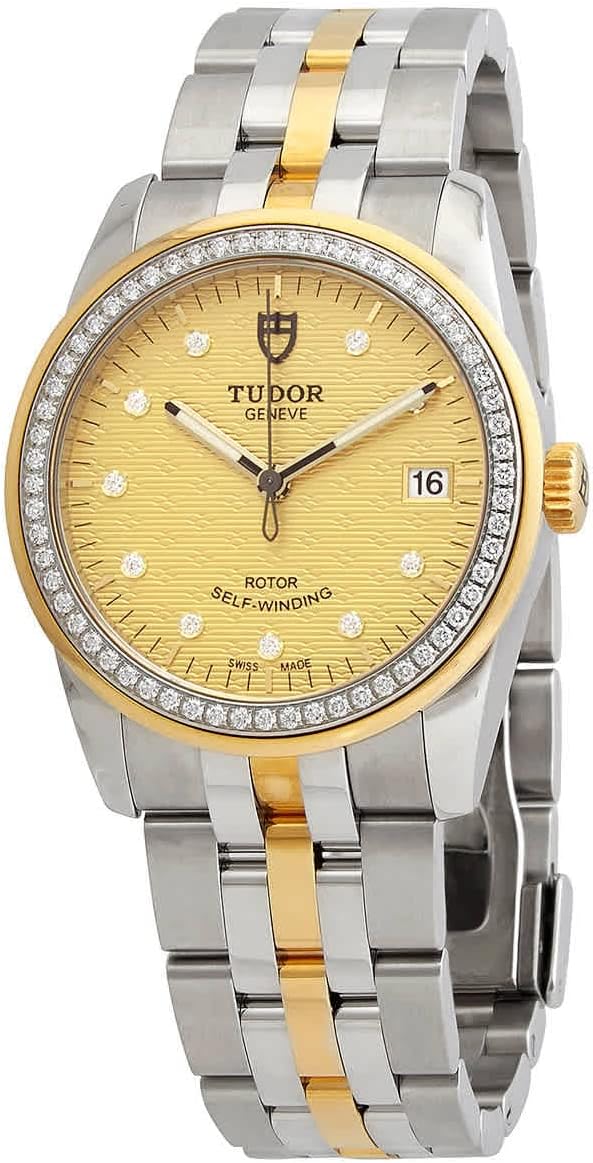 Tudor Glamour Date Automatic Diamond Champagne Dial Ladies Watch M55023-0028