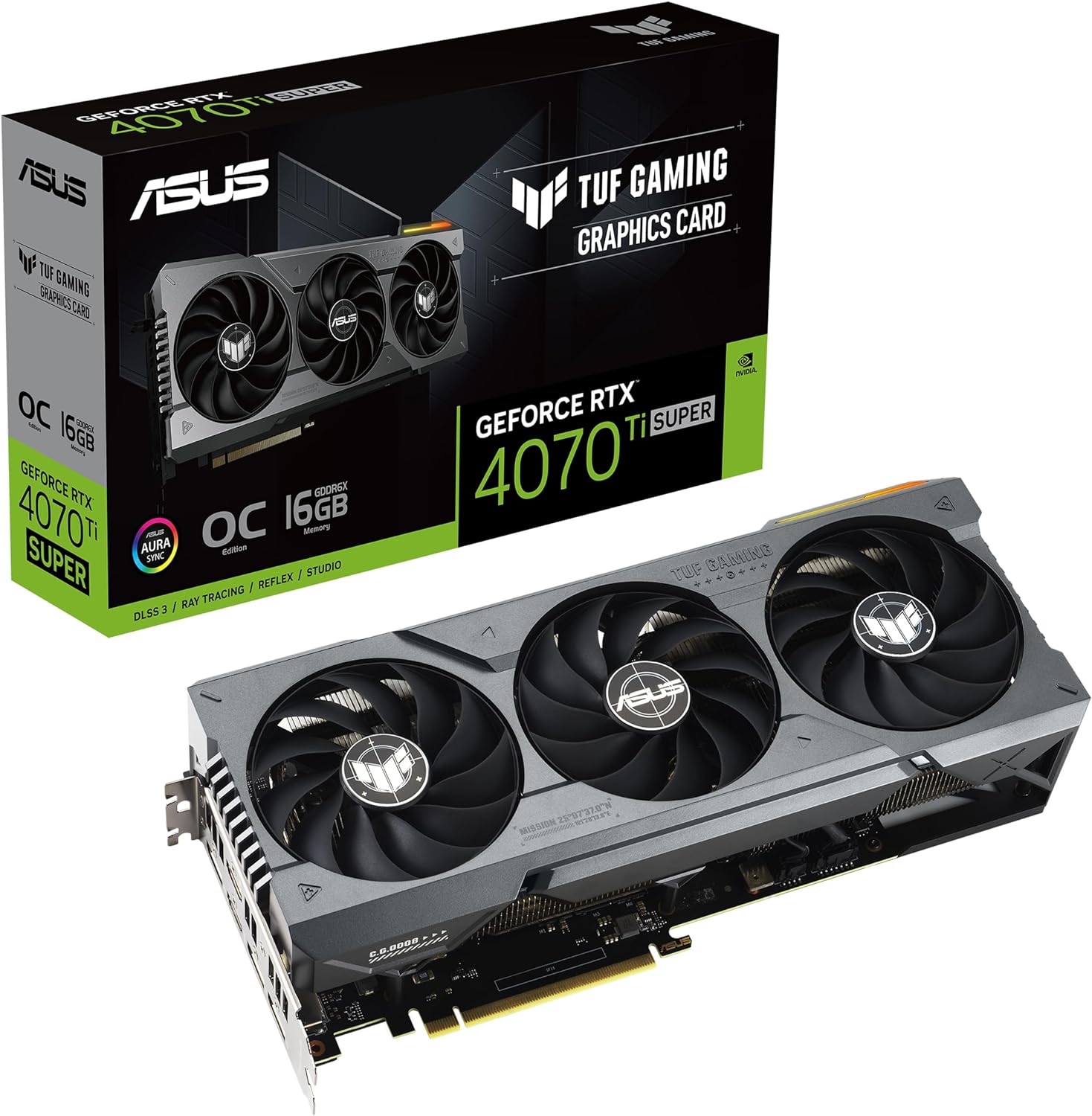 ASUS TUF Gaming NVIDIA GeForce RTX™ 4070 Ti Super OC Edition Gaming Graphics Card (PCIe 4.0, 16GB GDDR6X, HDMI 2.1a, DisplayPort 1.4a)