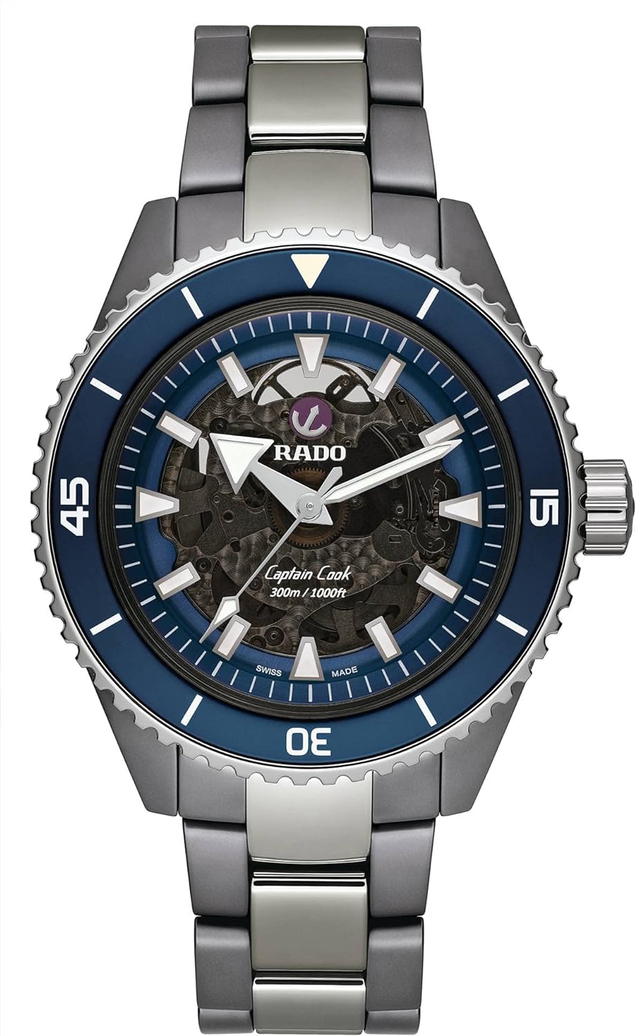 Rado Blue Watch Captain Cook High Tech Ceramic Automatic Swiss Movement, 43 mm. R32128202