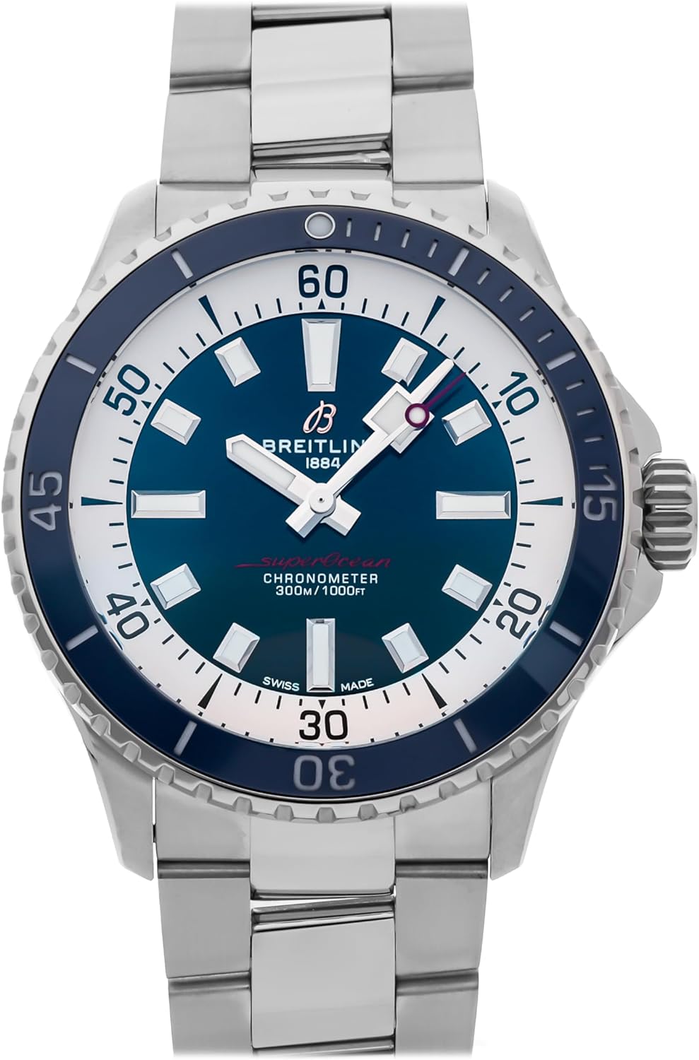 Breitling Superocean Automatic Blue Dial Watch A17375E71C1A1 (Pre-Owned), silver