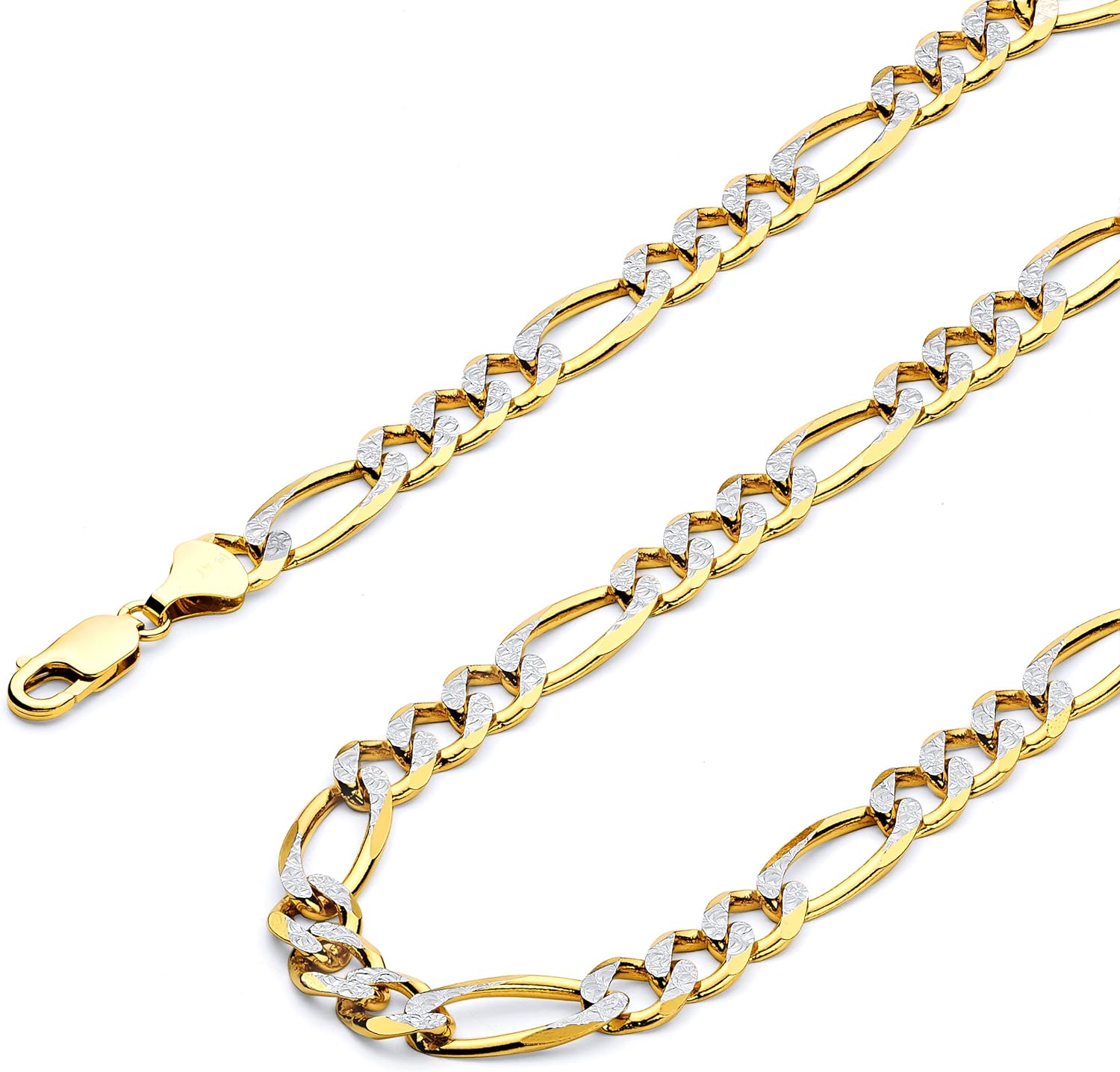 14K Hollow Gold Figaro Chains (Select Options)
