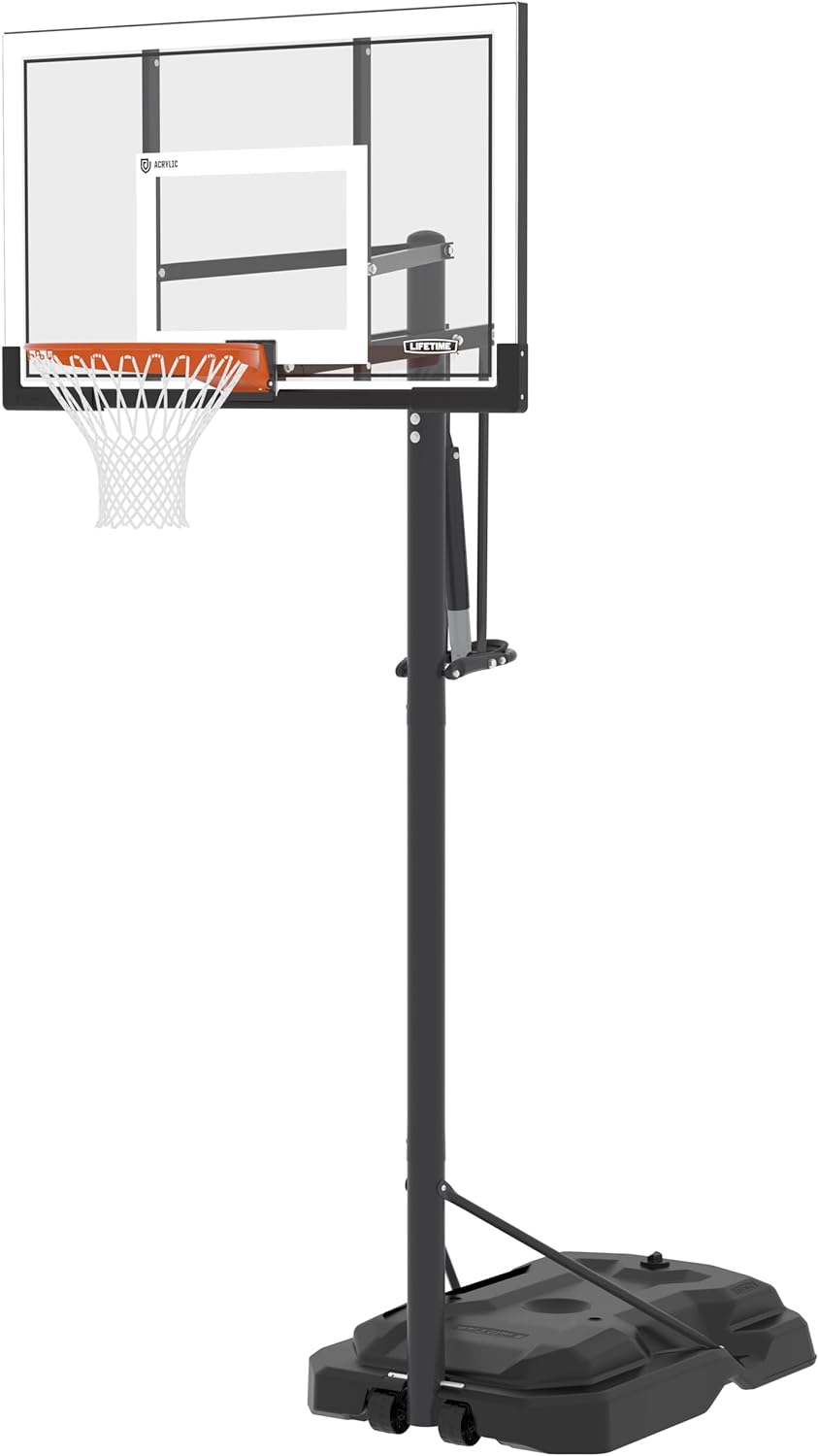 Lifetime Portable Basketball Hoop, 54 Inch Steel-Framed Acrylic Backboard
