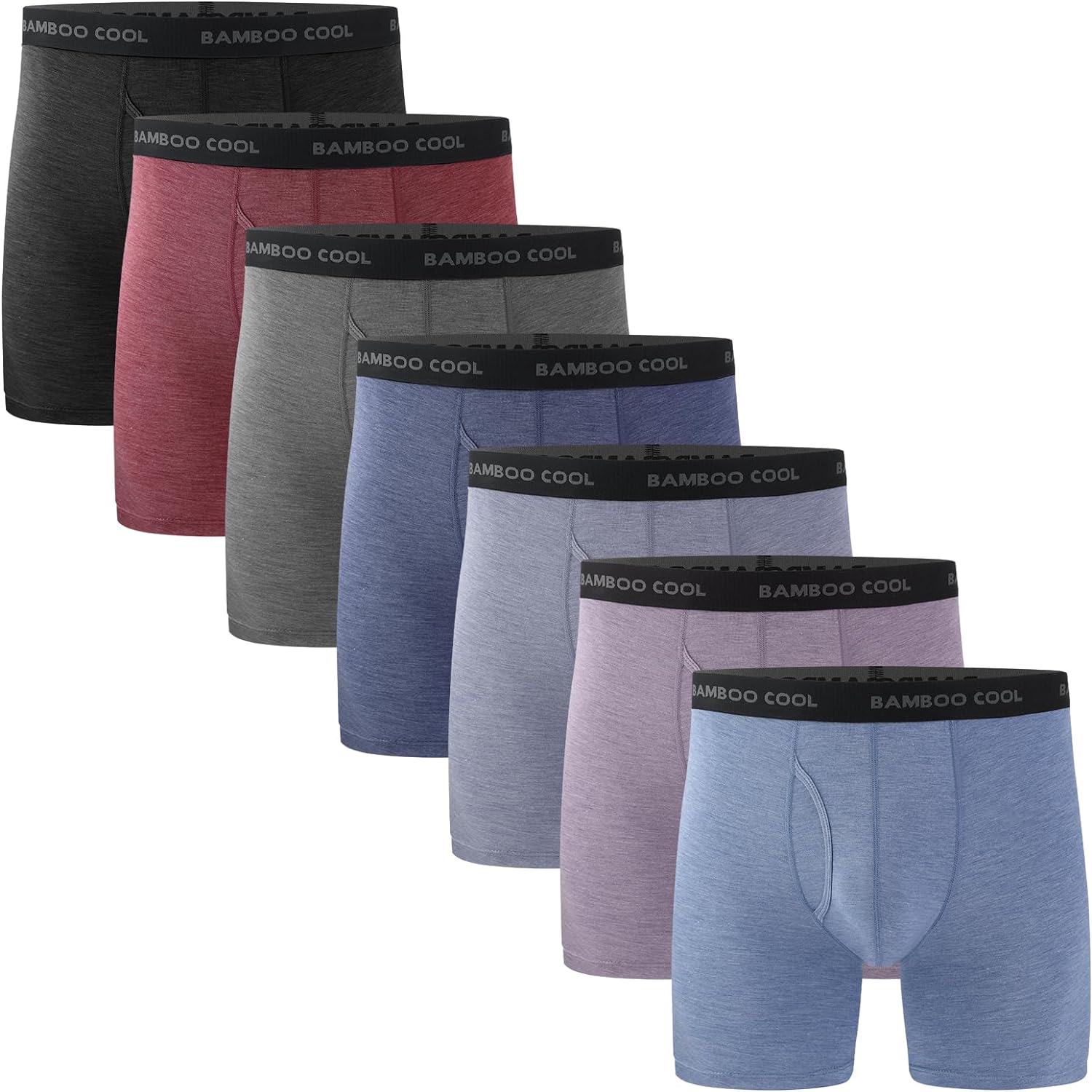 BAMBOO COOL Men’s Underwear boxer briefs Soft Comfortable Bamboo Viscose Underwear Trunks (4 or 7 Pack)