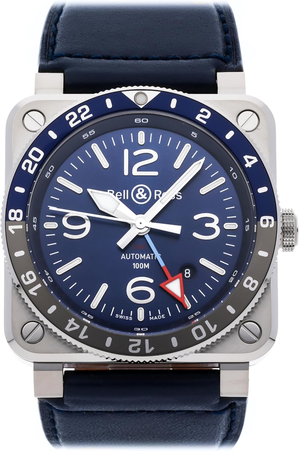 Bell &amp; Ross BR-03 Automatic Blue Dial Watch BR0393-BLU-ST/SCA (Pre-Owned)