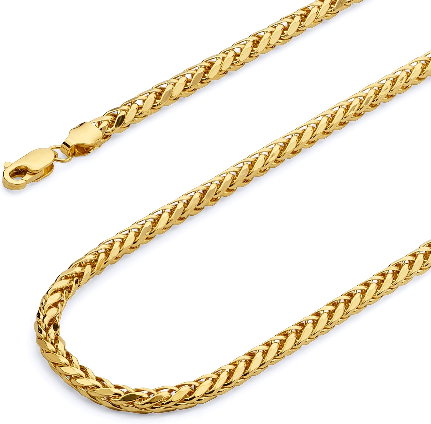 14K Hollow Gold Round Wheat Chains (Select Options)