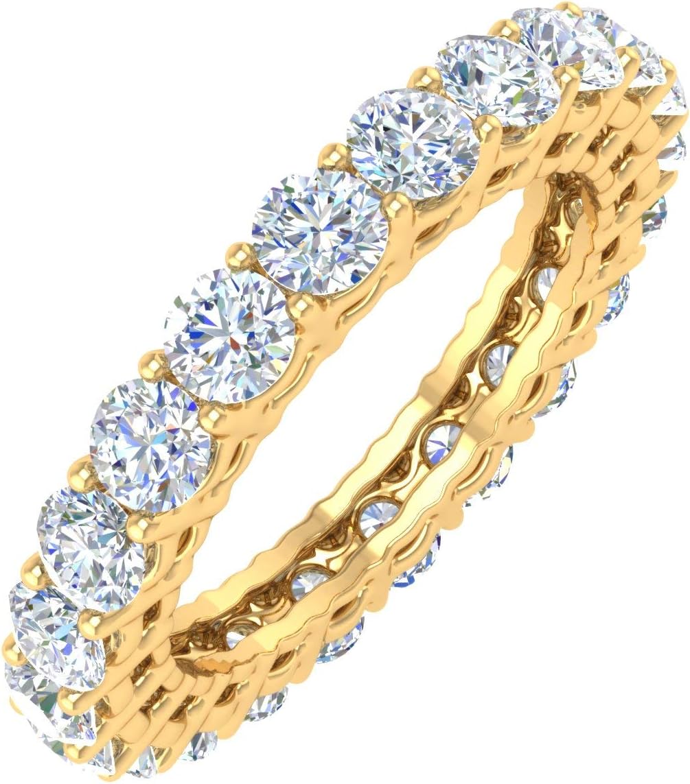 FINEROCK 2.2 Carat Prong Set Diamond Eternity ring in 14K Solid Gold - IGI Certified