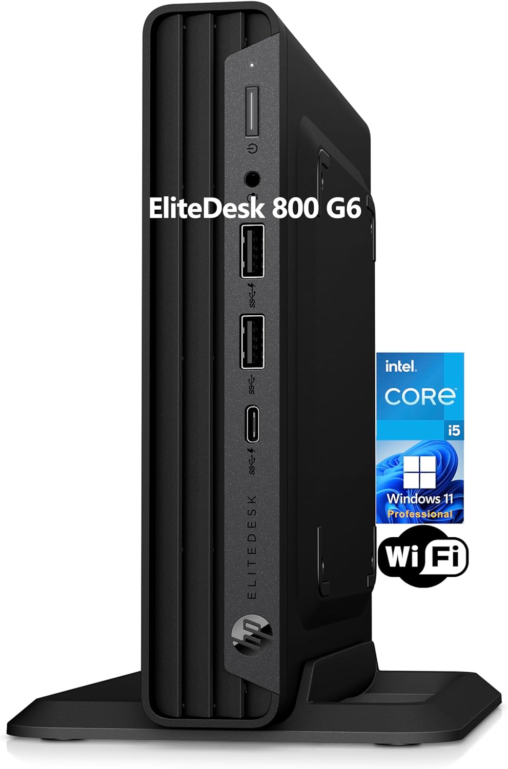 HP EliteDesk 800 G6 Business Mini PC Desktop Computer, Intel Hexa-Core i5-10400 (Beat i7-8700), 16GB DDR4 RAM, 512GB PCIe SSD, WiFi, Bluetooth, Type-C, Keyboard &amp; Mouse, Windows 11 Pro, Tilsiy Cab