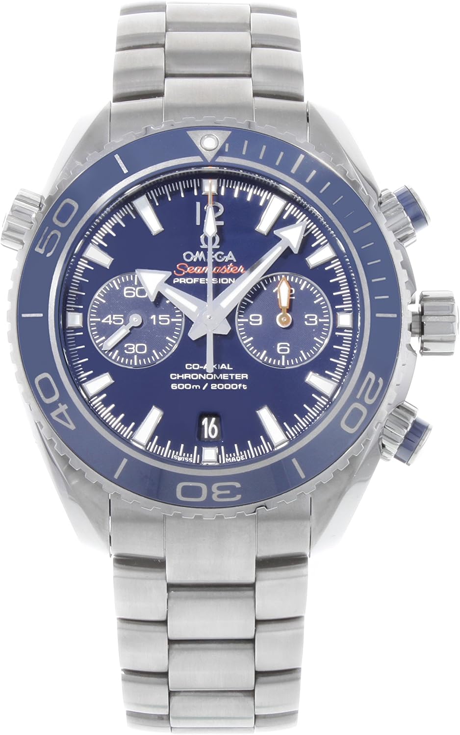 Omega Seamaster Planet Ocean Titanium 600M Chronograph Automatic Blue Dial Men's Watch 232.90.46.51.03.001
