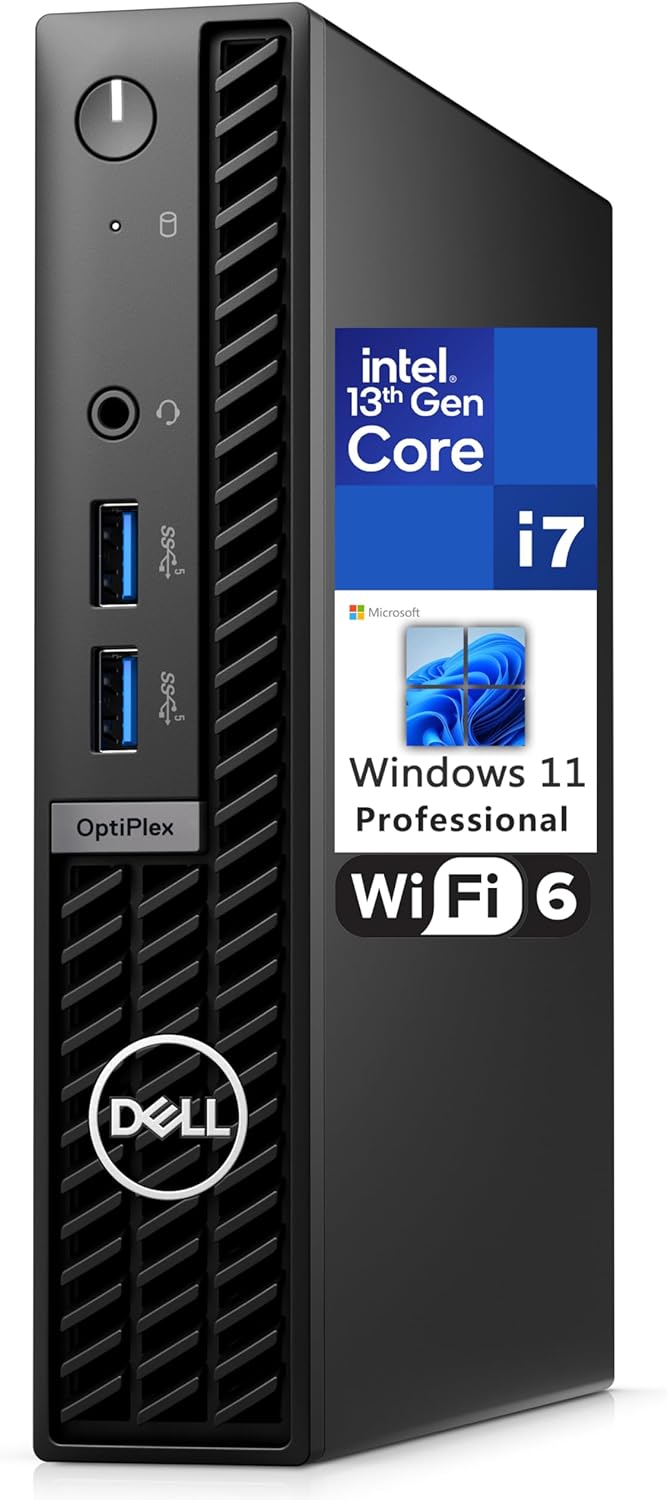 Dell OptiPlex 7000 7010 MFF Micro Form Factor 1.2L Business Desktop Computer, 13th Gen Intel 16 Cores i7-13700T up to 4.9GHz, 32GB DDR4 RAM, 1TB PCIe SSD, WiFi 6, Bluetooth, Windows 11 Pro