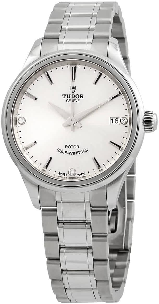 Tudor Style Automatic Diamond Silver Dial Ladies Watch M12300-0003