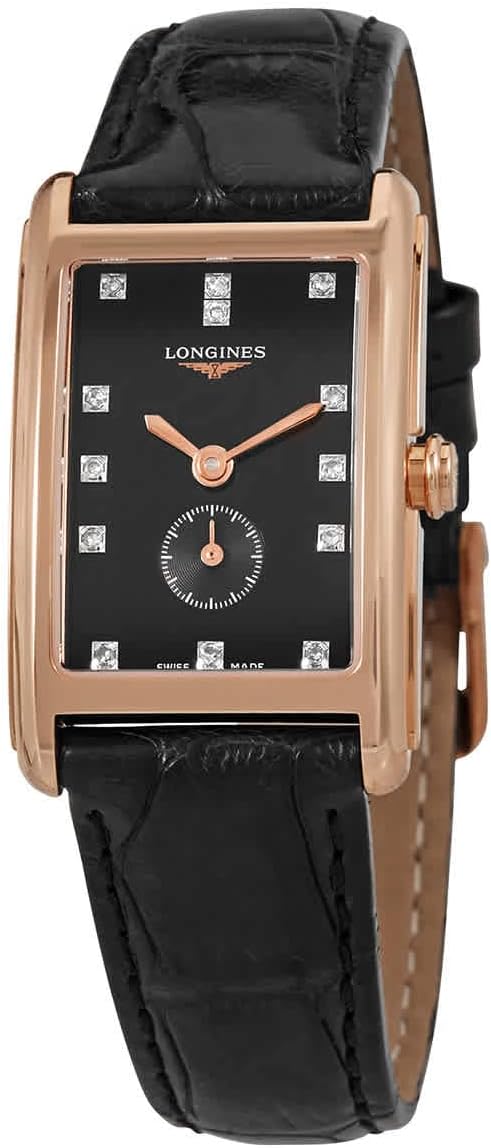 Longines Dolcevita Quartz Diamond Black Dial Ladies Watch L5.255.8.57.0