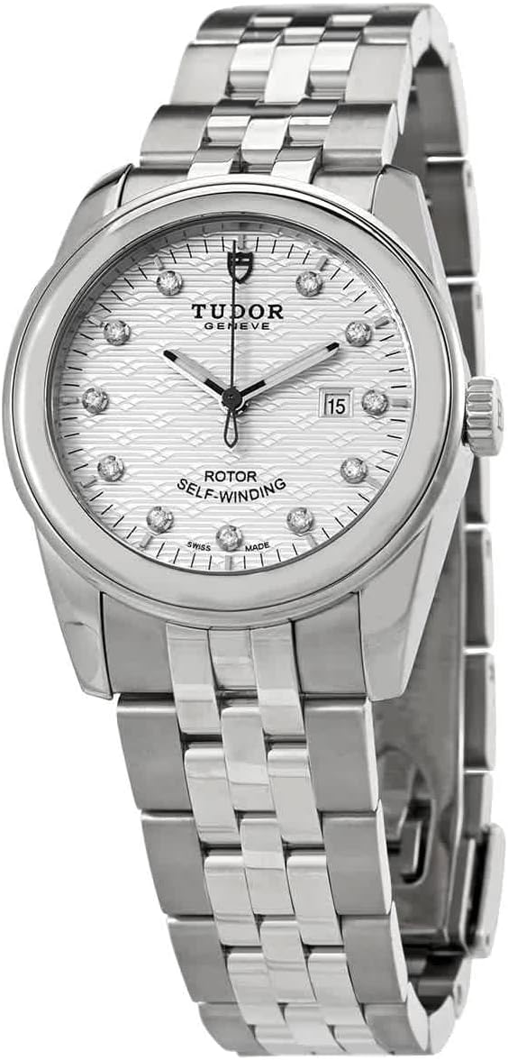 Tudor Hand Wind Diamond Silver Jacquard Dial Ladies Watch M53000-0009
