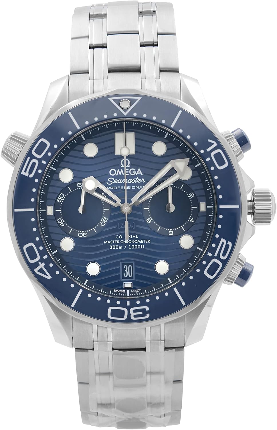 Omega Seamaster Diver Chronograph Automatic Chronometer Blue Dial Men's Watch 210.30.44.51.03.001