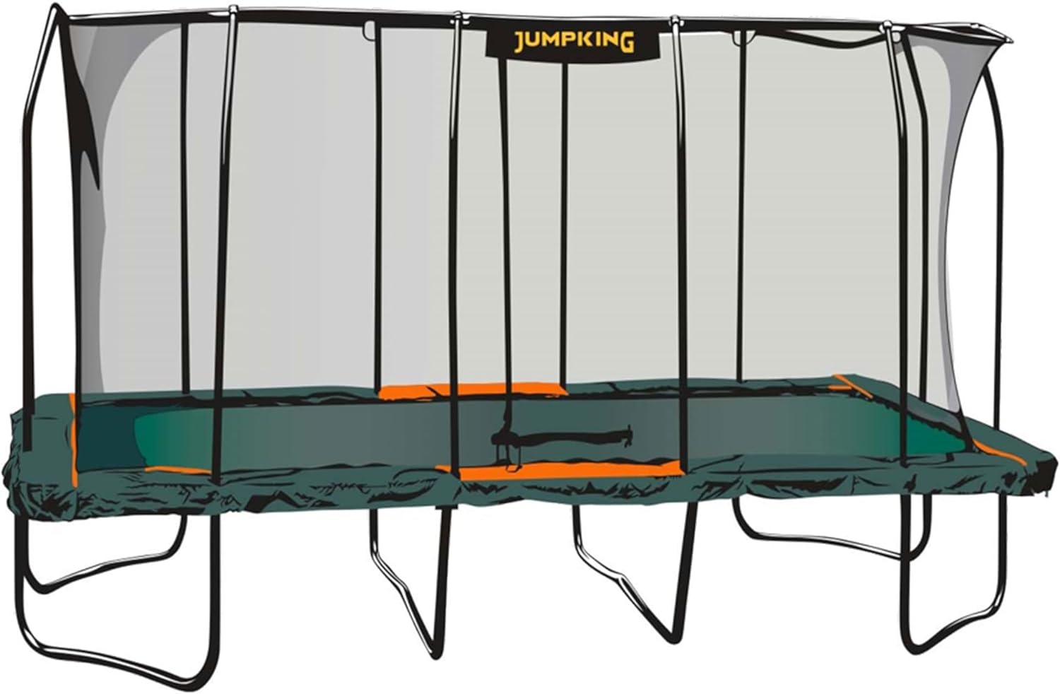 JumpKing Pro-Series 10'x16' Rectangle Trampoline - Outdoor/Indoor Recreational Trampoline - Professional Large Rectangular Trampoline for Kids and Adults with Enclosure Net, Above/In Ground Trampoline