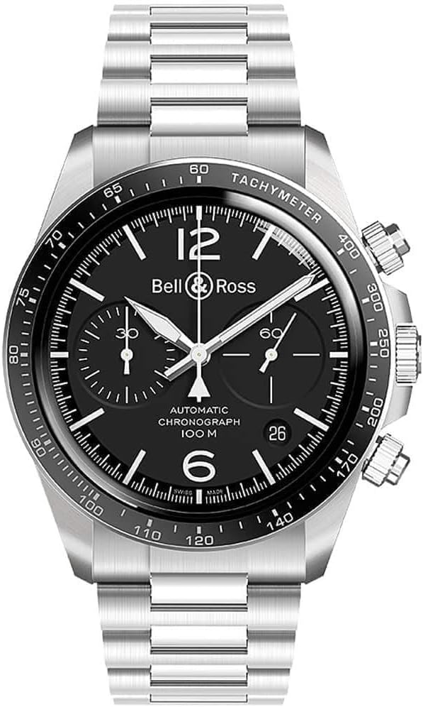 Bell and Ross Vintage V2-94 Chronograph Automatic Black Dial Men's Watch BRV294-BL-ST/SST