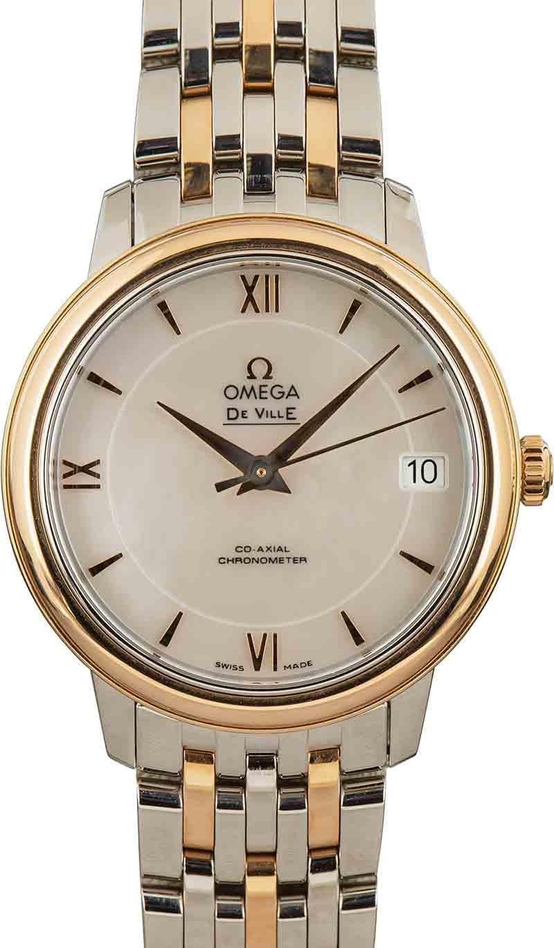 Omega De Ville Prestige Stainless Steel &amp; 18k Red Gold Women's Watch - Model Number: 424.20.33.20.05.002