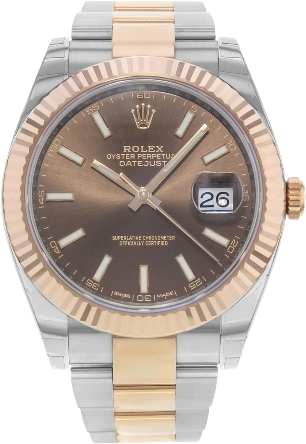 Rolex Datejust Ii 41mm Chocolate Dial Rose Gold and Steel Men's Watch 126331