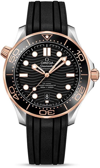 Omega Seamaster Automatic Steel &amp; 18kt Sedna Gold Black Dial Men's Watch 210.22.42.20.01.002