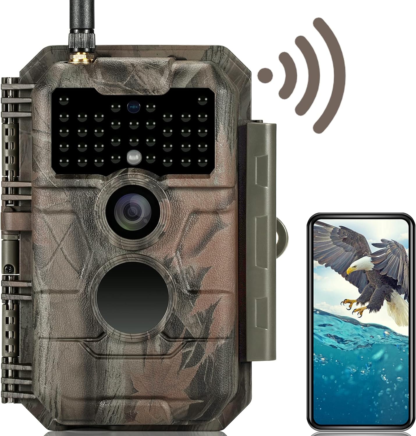 GardePro E6 Trail Camera WiFi 32MP 1296P Game Camera with No Glow Night Vision Motion Activated Waterproof for Wildlife Deer Scouting Hunting or Property Security, Camo