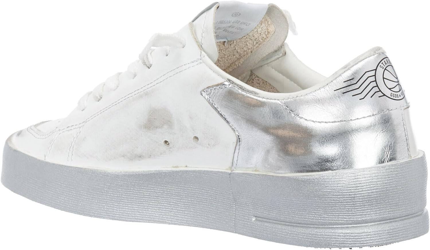 Golden Goose Women's Fashion Sneakers - Italian Leather Upper, Laminated Star Trendy Shoes, White Sneakers