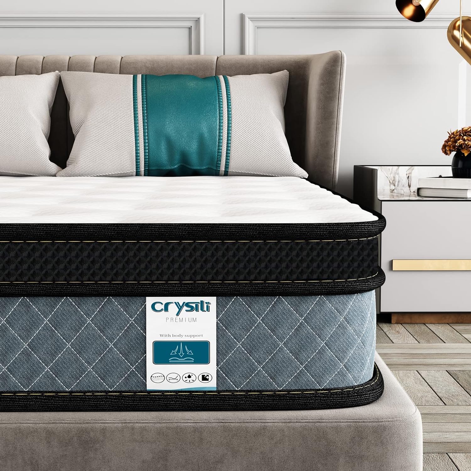 Crystli Full Mattress, 10 Inch Memory Foam Mattress with Innerspring Hybrid Full Size Mattress in a Box Pressure Relief &amp; Supportive Double Mattress 100-Night Trial 10-Year Support