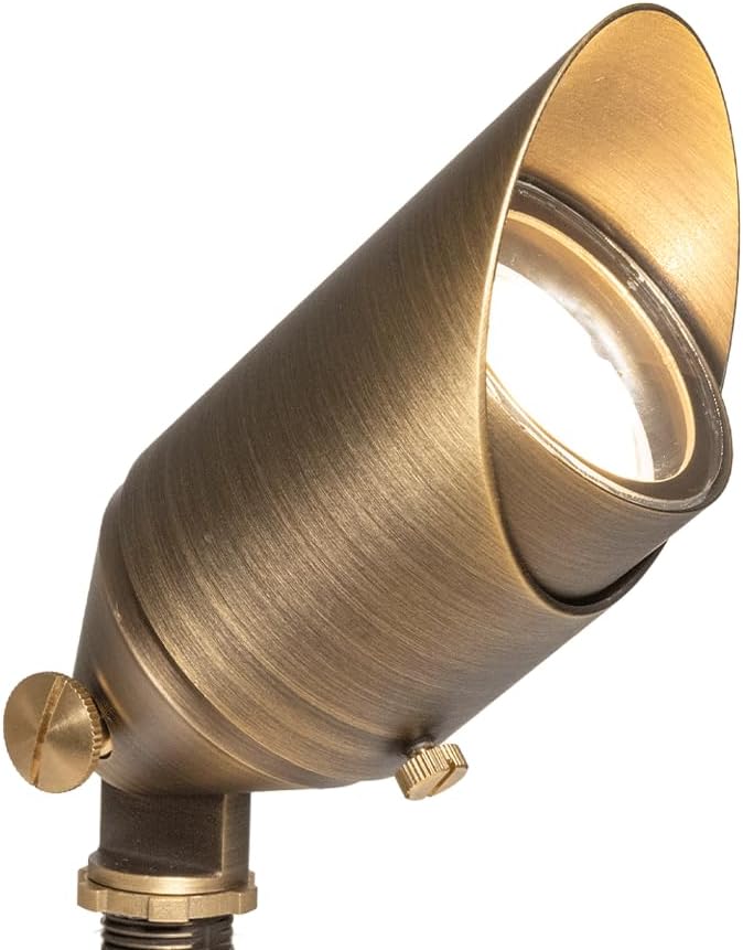 VOLT Top Dog Scotty 12V Cast Brass Outdoor Spotlight (Bronze) with 5W 2700K MR16 LED Bulb &amp; Ground Stake