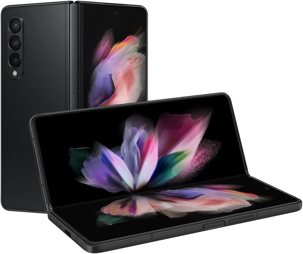SAMSUNG Galaxy Z Fold 3 5GFactory Unlocked US Version Tablet 2-in-1 Foldable Dual Screen Under Display Camera 512GB Storage, Phantom Black (Renewed)