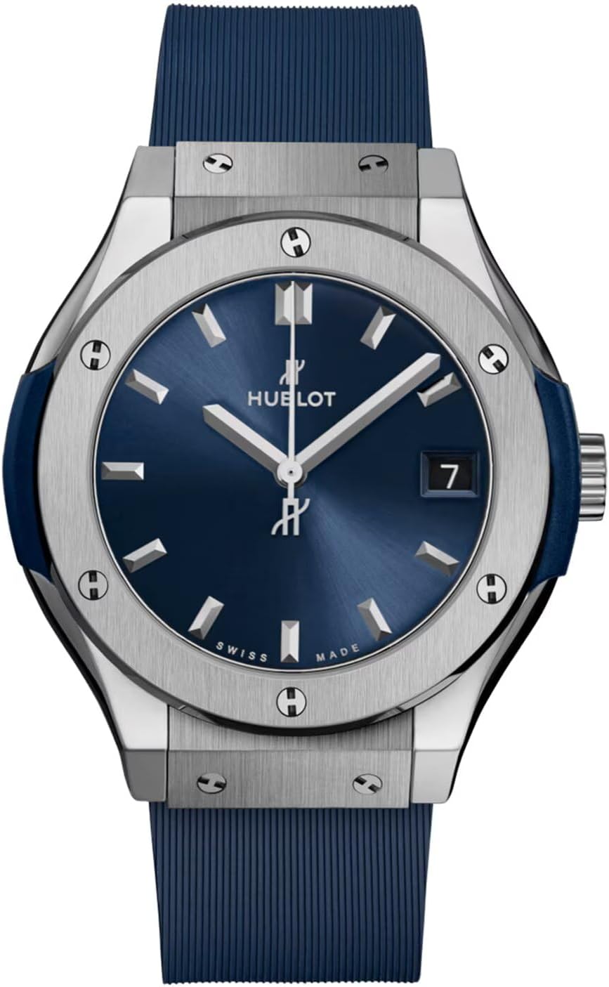 Hublot Classic Fusion Titanium Quartz Diamond Blue Dial Ladies Watch 581.NX.7170.RX.1104