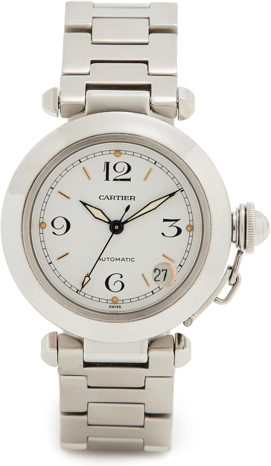 Women's 39mm Pasha Cartier Stainless Steel Watch, Silver/Square, One Size
