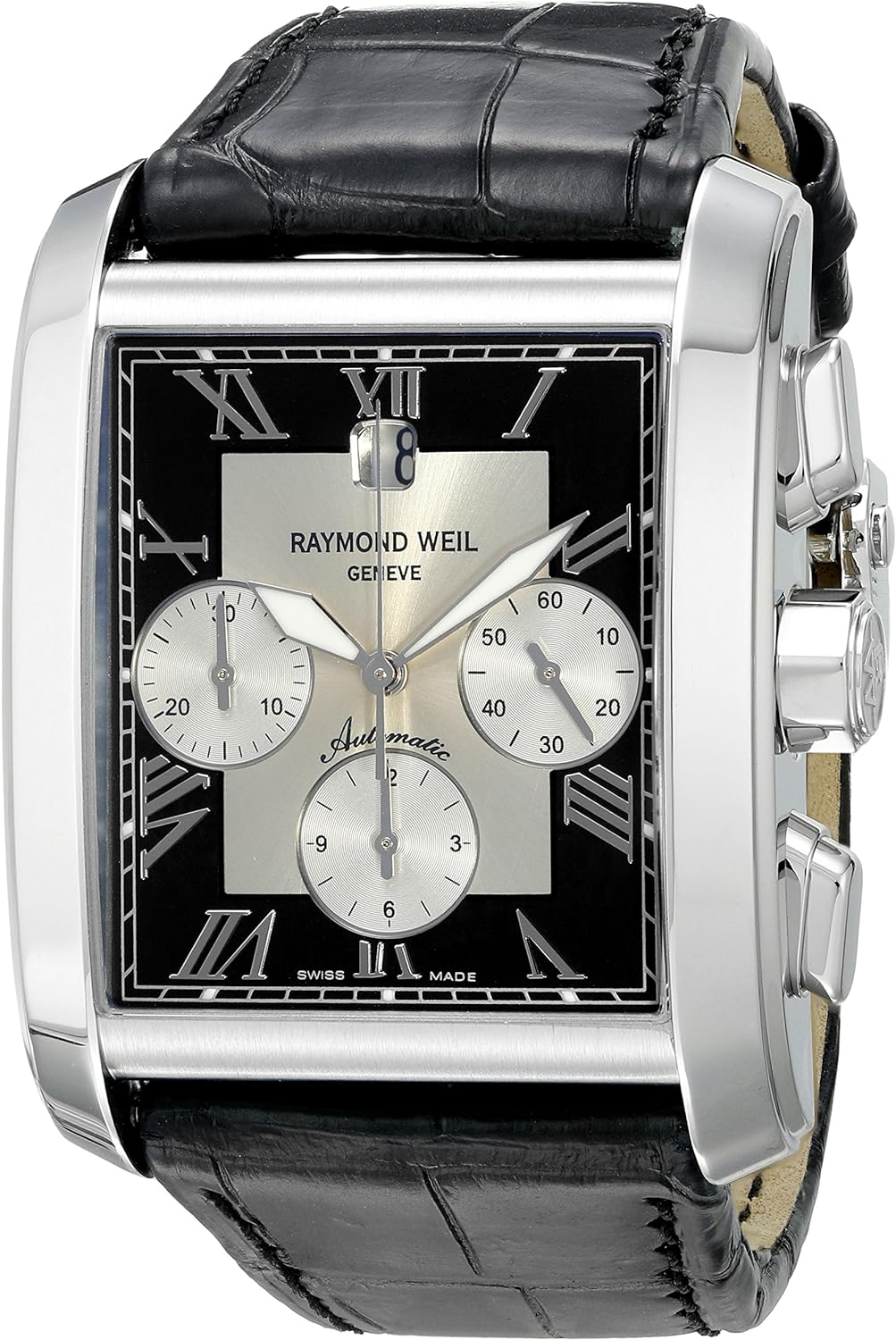 Raymond Weil Men's Don Giovanni Cosi Grande Stainless Steel Watch with Crocodile Pattern Leather Strap