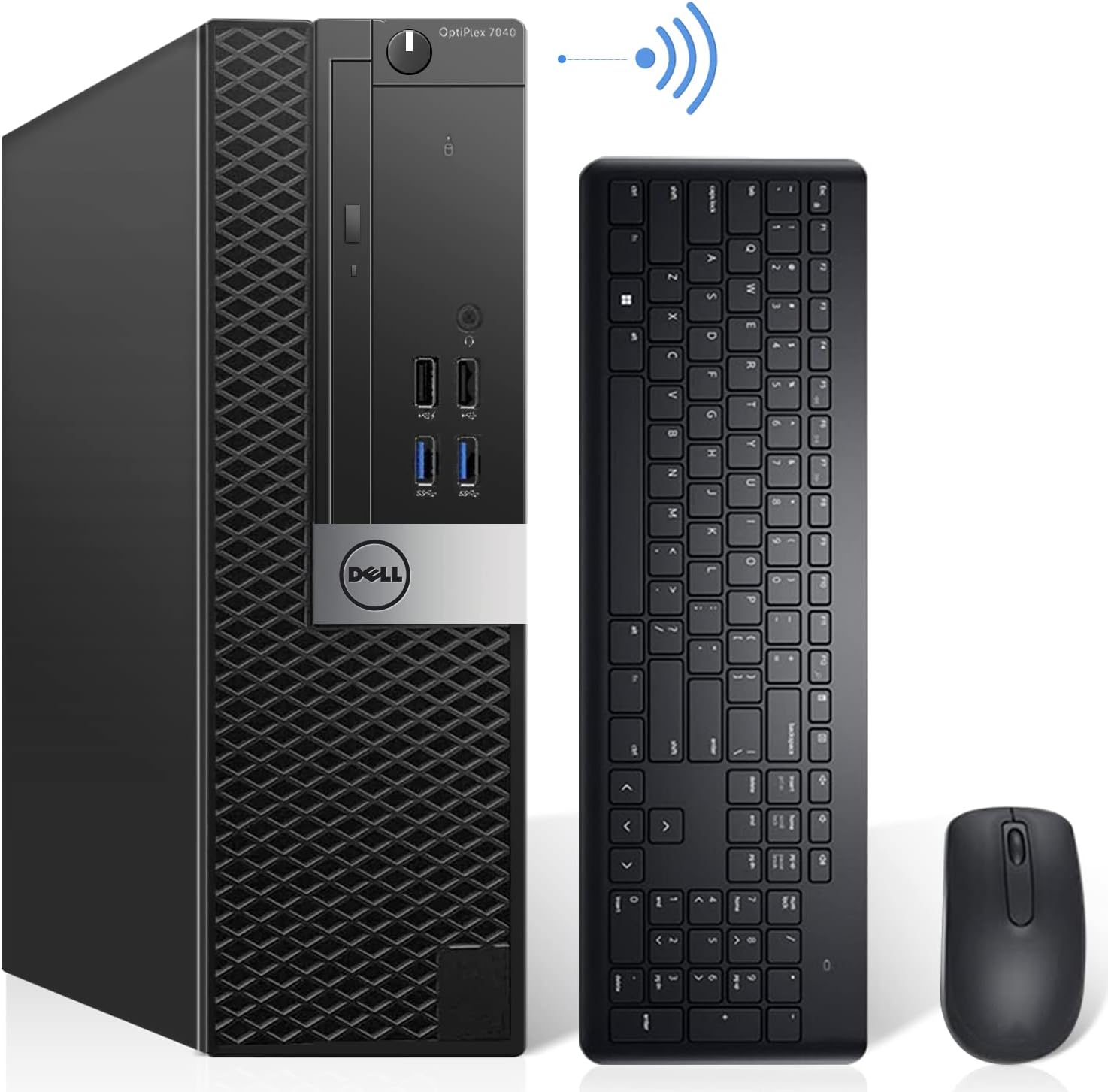 Dell OptiPlex 7040 SFF Desktop Computer PC Intel Quad Core i7-6700 3.20GHz AX200 Built-in WIFI 6 Bluetooth 32GB DDR4 New 1TB NVMe M.2 SSD 2TB HDD HDMI Wireless Keyboard &amp; Mouse Windows10 Pro (Rene