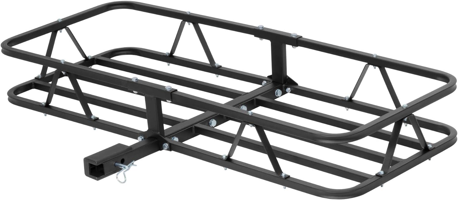 CURT 18145 48 x 20-Inch Basket Hitch Cargo Carrier, 500 lbs Capacity, Black Steel, 1-1/4, 2-In Adapter Shank