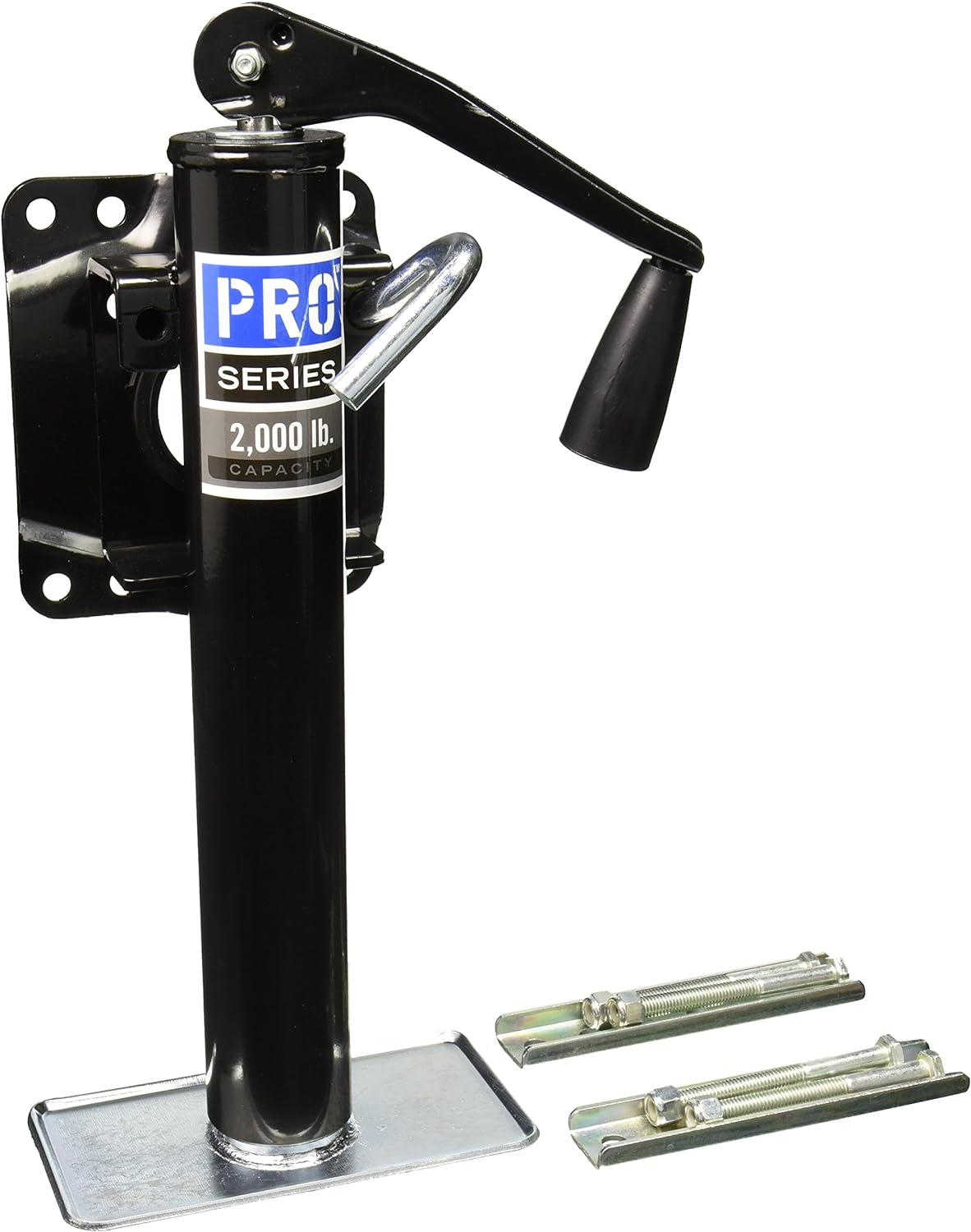 Reese Pro Series 1400300303 Bolt-On Topwind Jack for Trailer Black