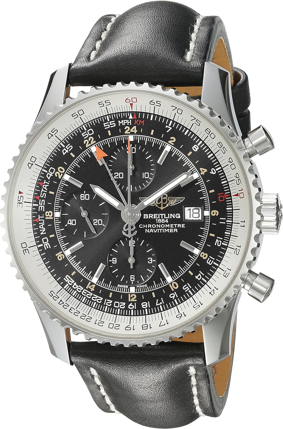 Breitling Men's A2432212/B726BKLT Black Dial Navitimer World Watch