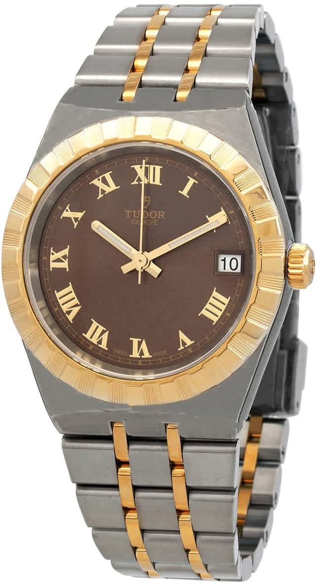 Tudor Royal Automatic Chocolate Brown Dial Two-Tone Ladies Watch M28403-0008