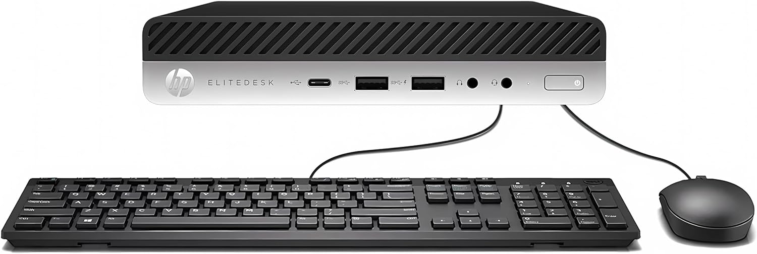 HP EliteDesk 800 G3 Mini Desktop Computer, Intel Quad-Core i5-6500T, 16GB DDR4 RAM, 256GB SSD, Keyboard&amp;Mouse, VGA, DP, Windows 10 Pro (Renewed)