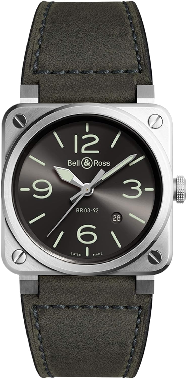 Bell &amp; Ross BR 03-92 Grey LUM Steel Watch BR0392-GC3-ST/SCA