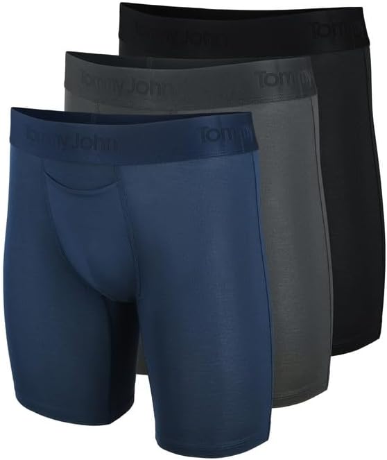 Tommy John Second Skin Boxer Briefs for Men 8", Modal Stretch Fabric, Men's Underwear with Quick Draw Fly and Contour Pouch
