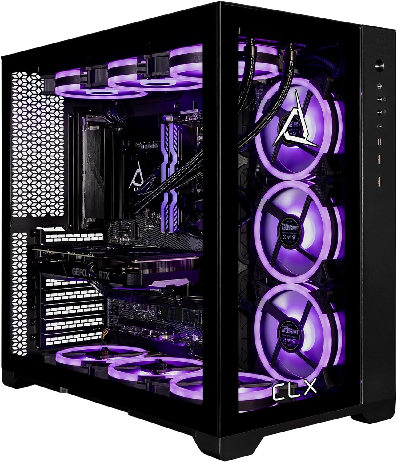 CLX Set Gaming Desktop - Liquid Cooled Intel Core i9 13900KF 3GHz 24-Core Processor, 64GB DDR5 Memory, GeForce RTX 4070 12GB GDDR6X Graphics, 2TB SSD, 6TB HDD, WiFi, Windows 11 Home 64-bit