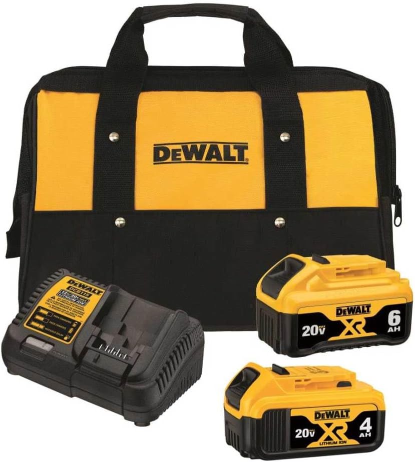Dewalt DCB246CK 20V MAX XR Lithium-Ion Batteries and Fast Charger Starter Kit (4 Ah/6 Ah)
